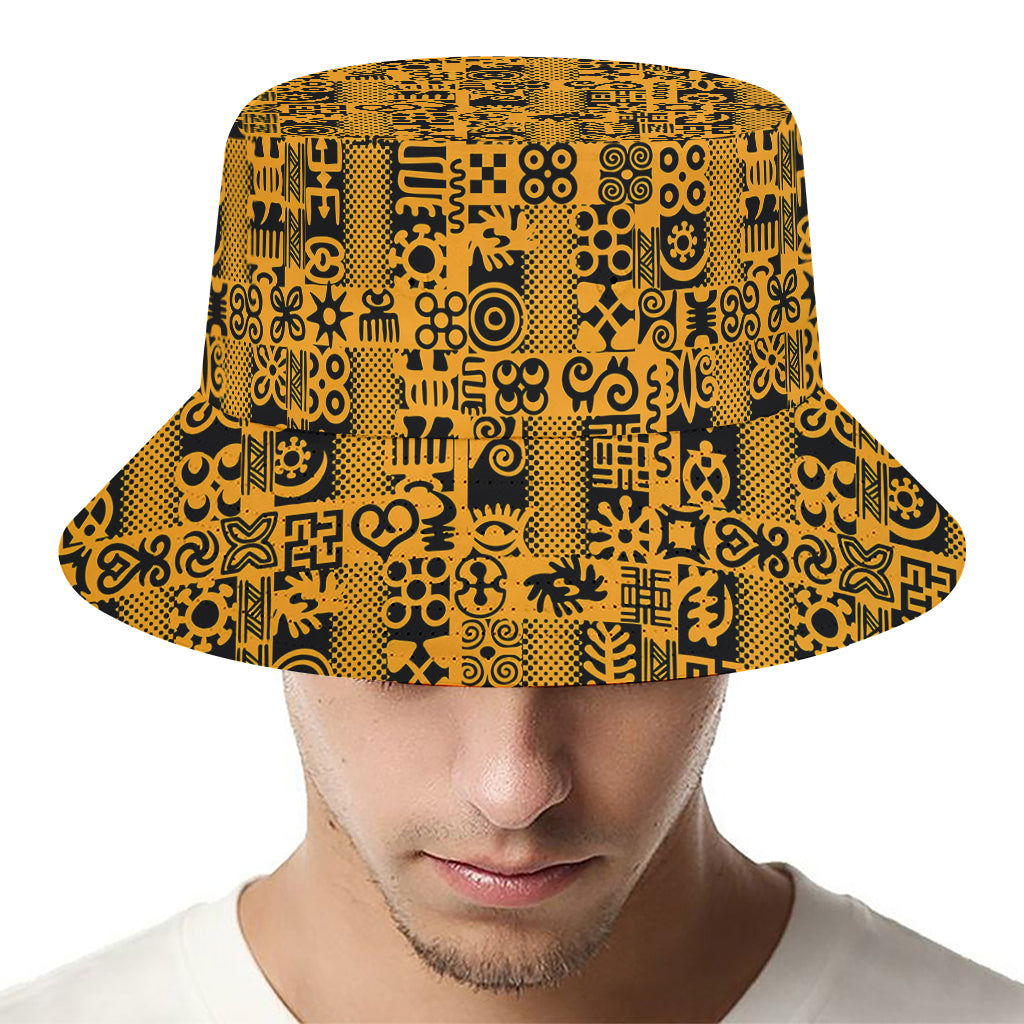 West African Adinkra Tribe Symbols Bucket Hat