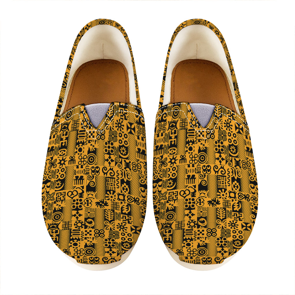 West African Adinkra Tribe Symbols Casual Shoes