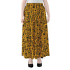 West African Adinkra Tribe Symbols Chiffon Maxi Skirt