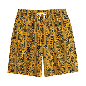 West African Adinkra Tribe Symbols Cotton Shorts