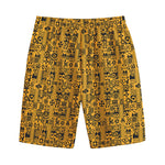 West African Adinkra Tribe Symbols Cotton Shorts