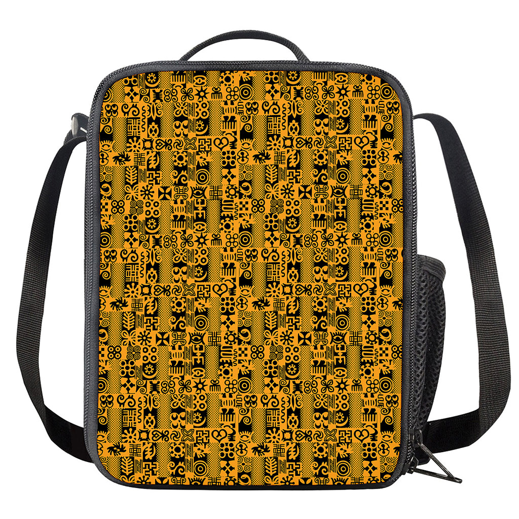 West African Adinkra Tribe Symbols Crossbody Lunch Bag