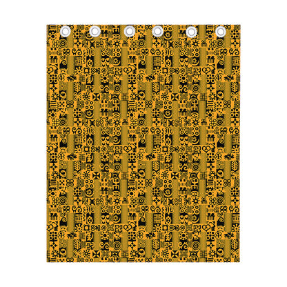 West African Adinkra Tribe Symbols Curtain