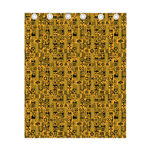 West African Adinkra Tribe Symbols Curtain