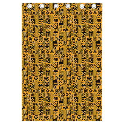 West African Adinkra Tribe Symbols Curtain