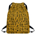 West African Adinkra Tribe Symbols Drawstring Backpack