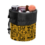 West African Adinkra Tribe Symbols Drawstring Makeup Bag