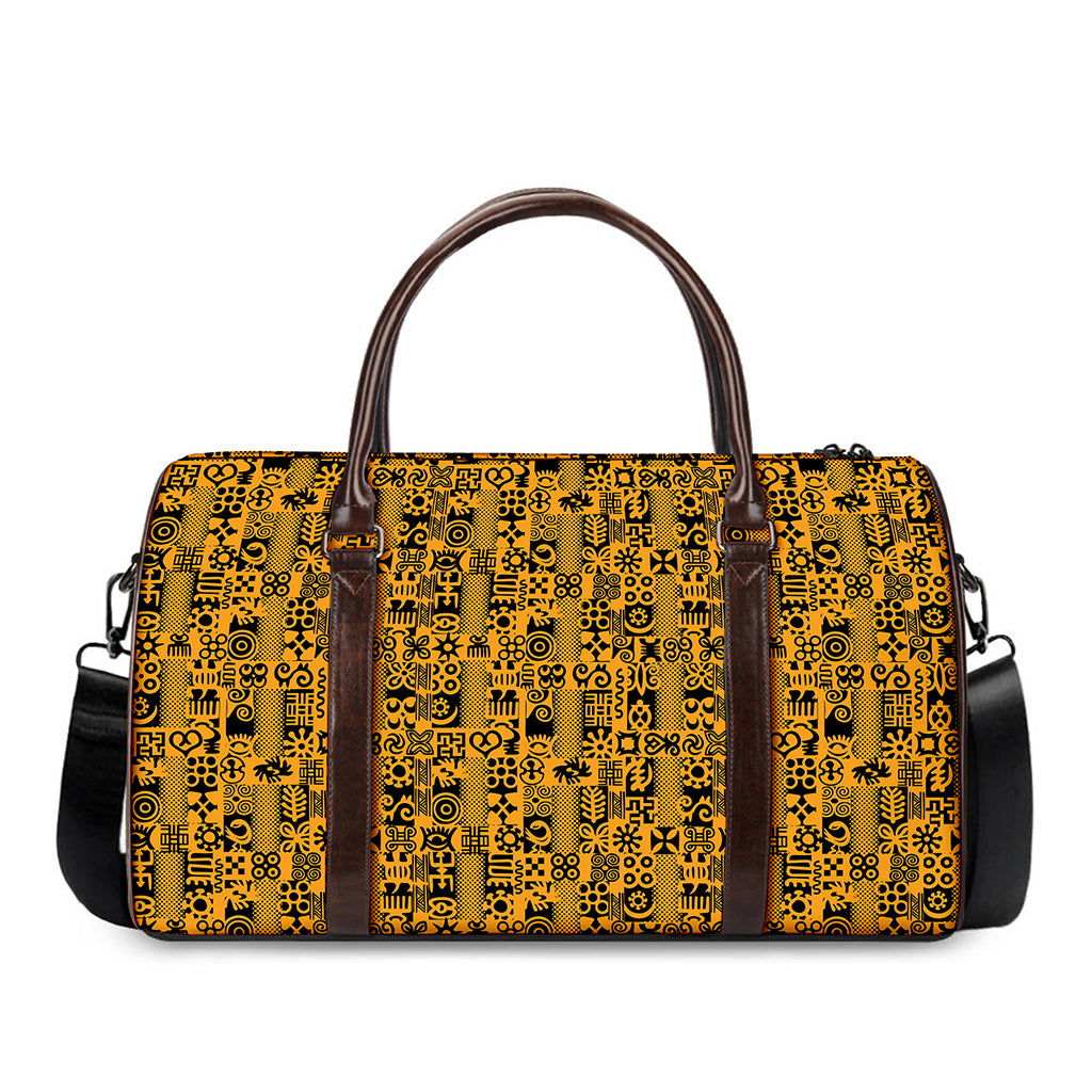 West African Adinkra Tribe Symbols Duffle Bag