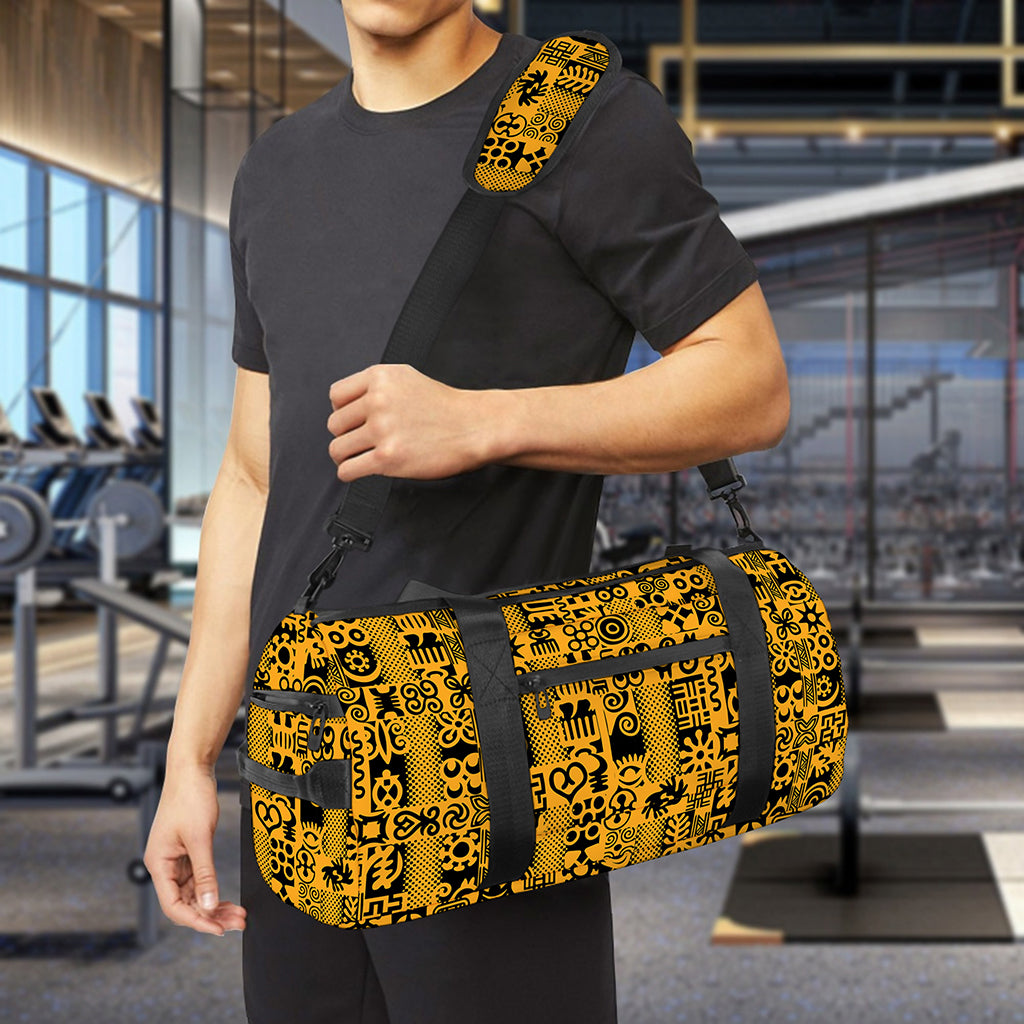West African Adinkra Tribe Symbols Gym Bag