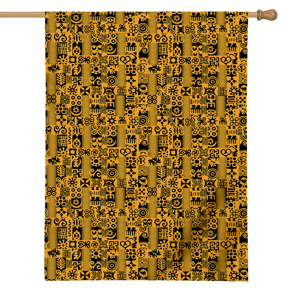 West African Adinkra Tribe Symbols House Flag