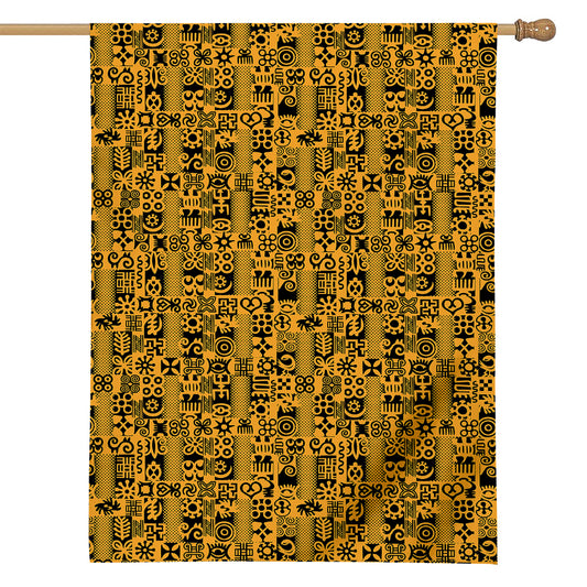 West African Adinkra Tribe Symbols House Flag