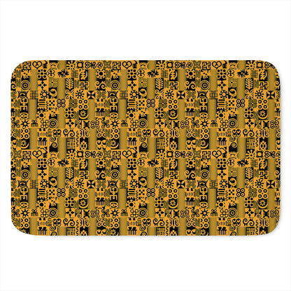 West African Adinkra Tribe Symbols Indoor Door Mat