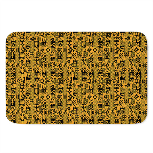 West African Adinkra Tribe Symbols Indoor Door Mat