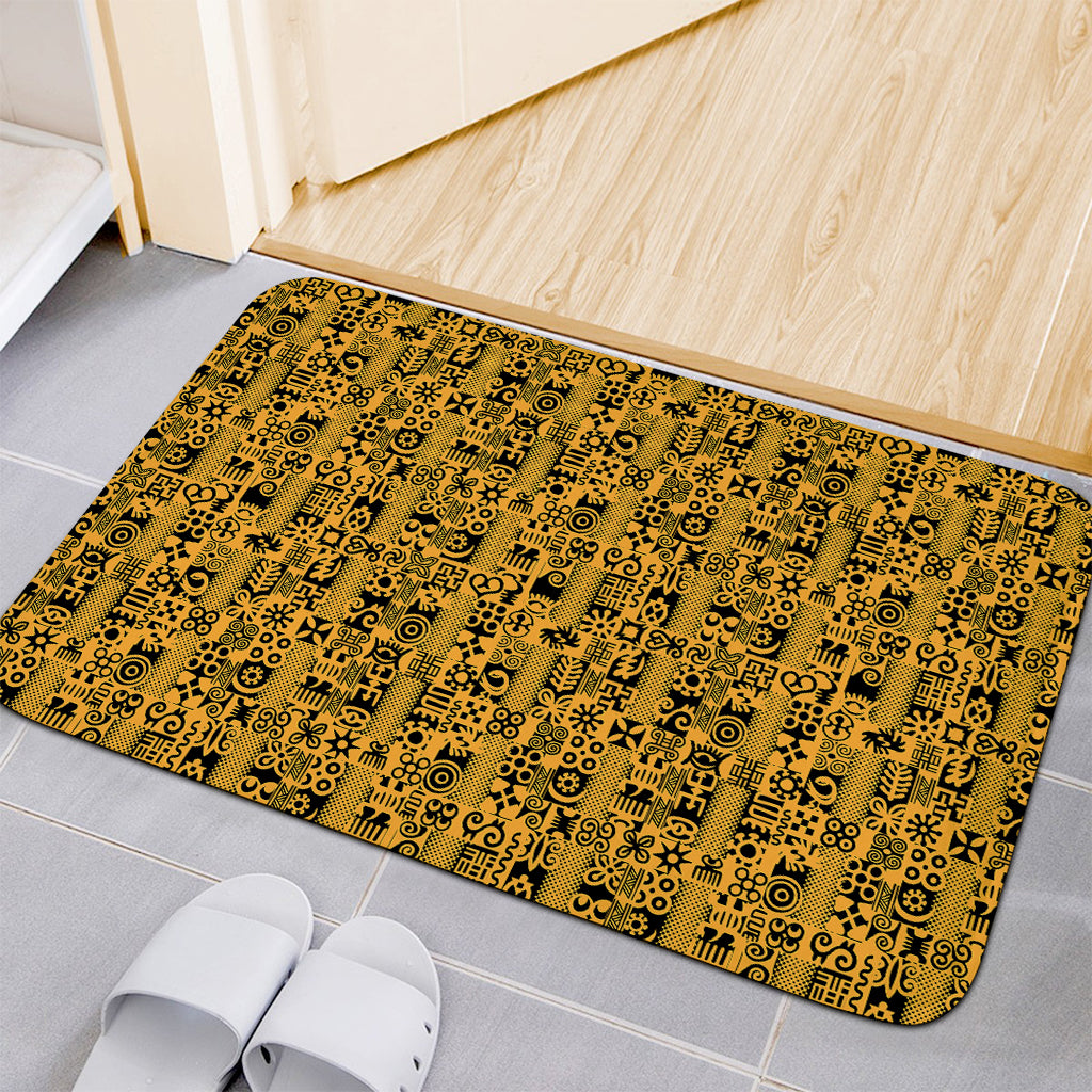 West African Adinkra Tribe Symbols Indoor Door Mat