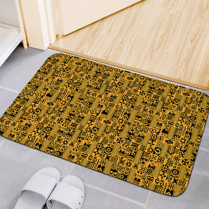 West African Adinkra Tribe Symbols Indoor Door Mat