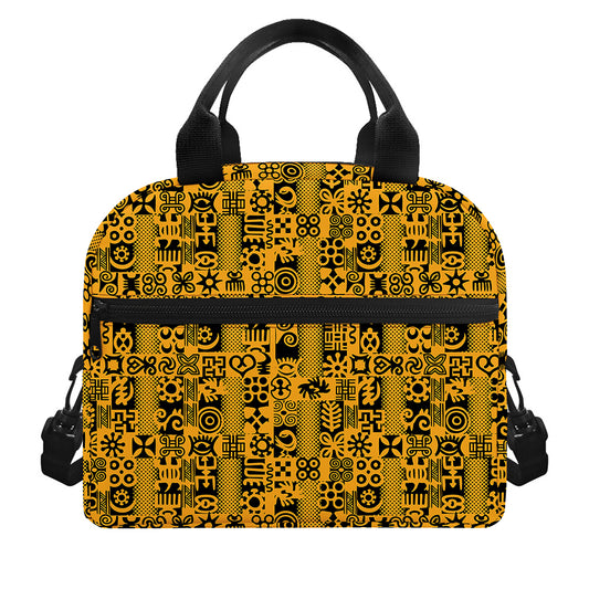 West African Adinkra Tribe Symbols Insulated Lunch Bag