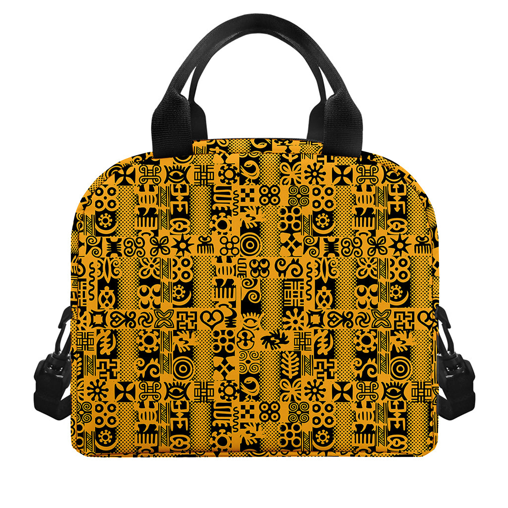West African Adinkra Tribe Symbols Insulated Lunch Bag