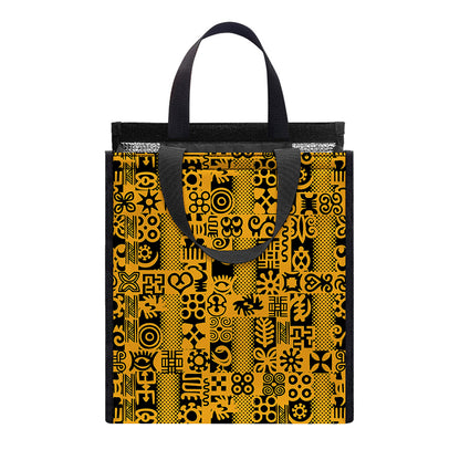 West African Adinkra Tribe Symbols Insulated Lunch Tote