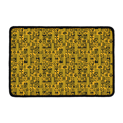 West African Adinkra Tribe Symbols Kitchen Mat