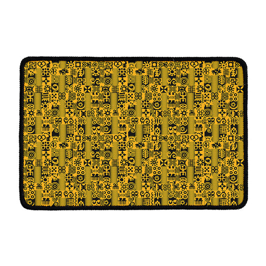 West African Adinkra Tribe Symbols Kitchen Mat