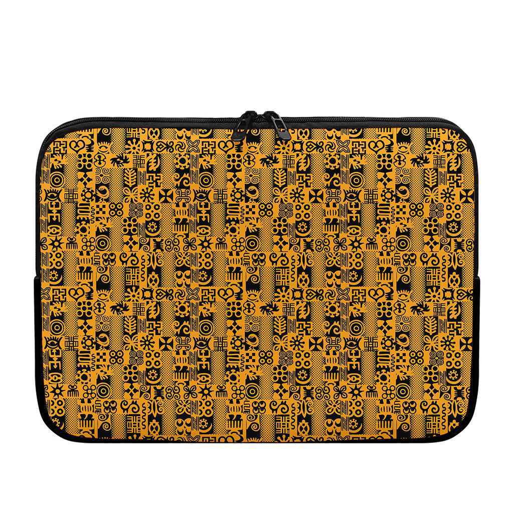 West African Adinkra Tribe Symbols Laptop Sleeve
