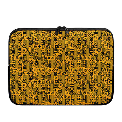 West African Adinkra Tribe Symbols Laptop Sleeve