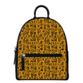 West African Adinkra Tribe Symbols Leather Backpack