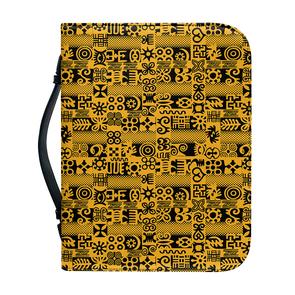 West African Adinkra Tribe Symbols Leather Bible Cover