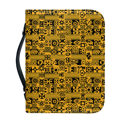 West African Adinkra Tribe Symbols Leather Bible Cover