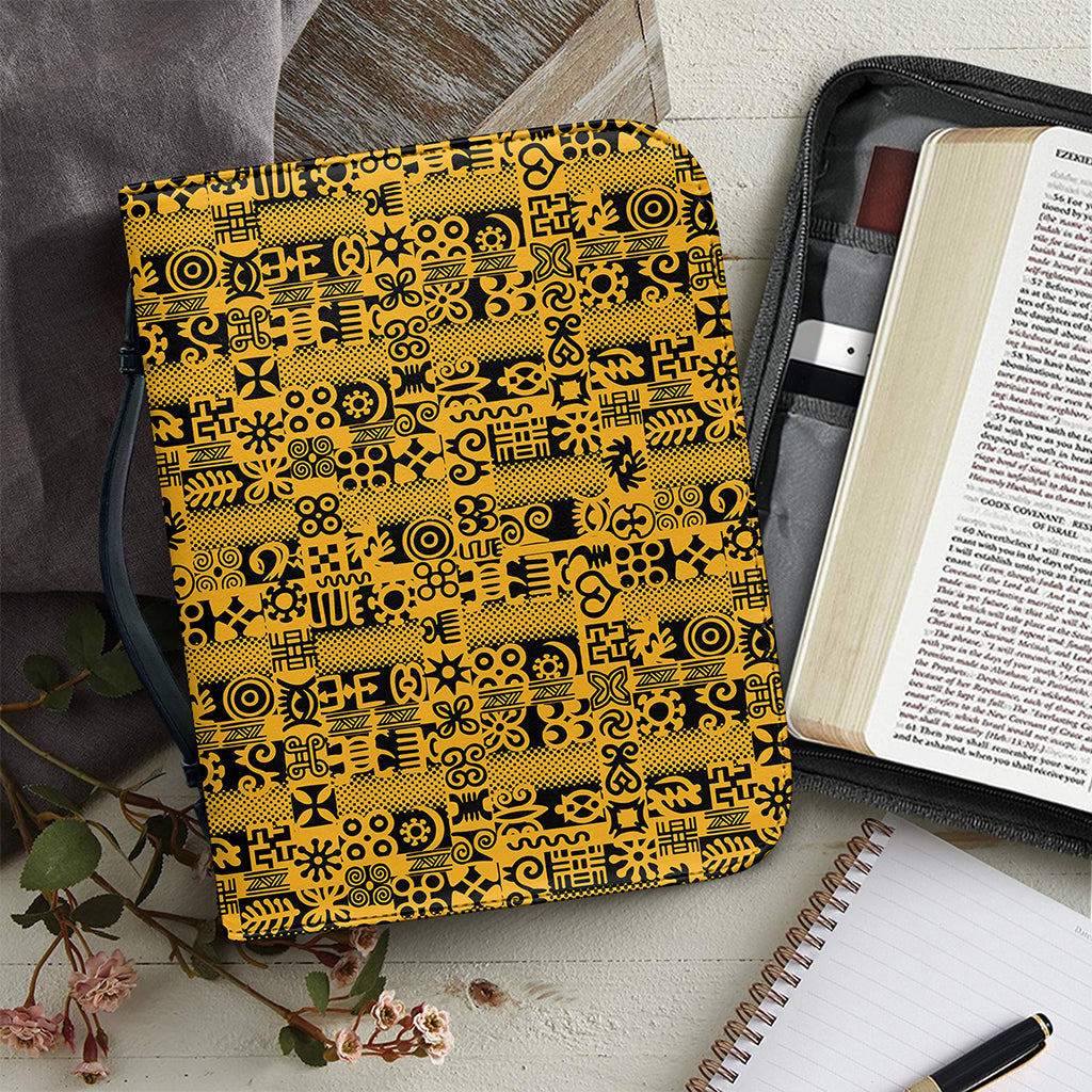 West African Adinkra Tribe Symbols Leather Bible Cover