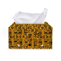 West African Adinkra Tribe Symbols Leather Tissue Box Cover
