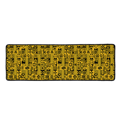 West African Adinkra Tribe Symbols Long Kitchen Mat