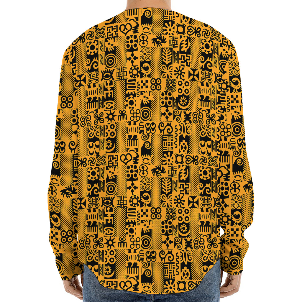 West African Adinkra Tribe Symbols Long Sleeve Baseball Jersey