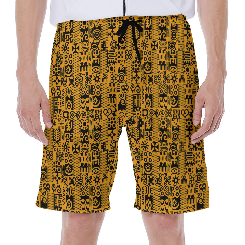 West African Adinkra Tribe Symbols Men's Beach Shorts