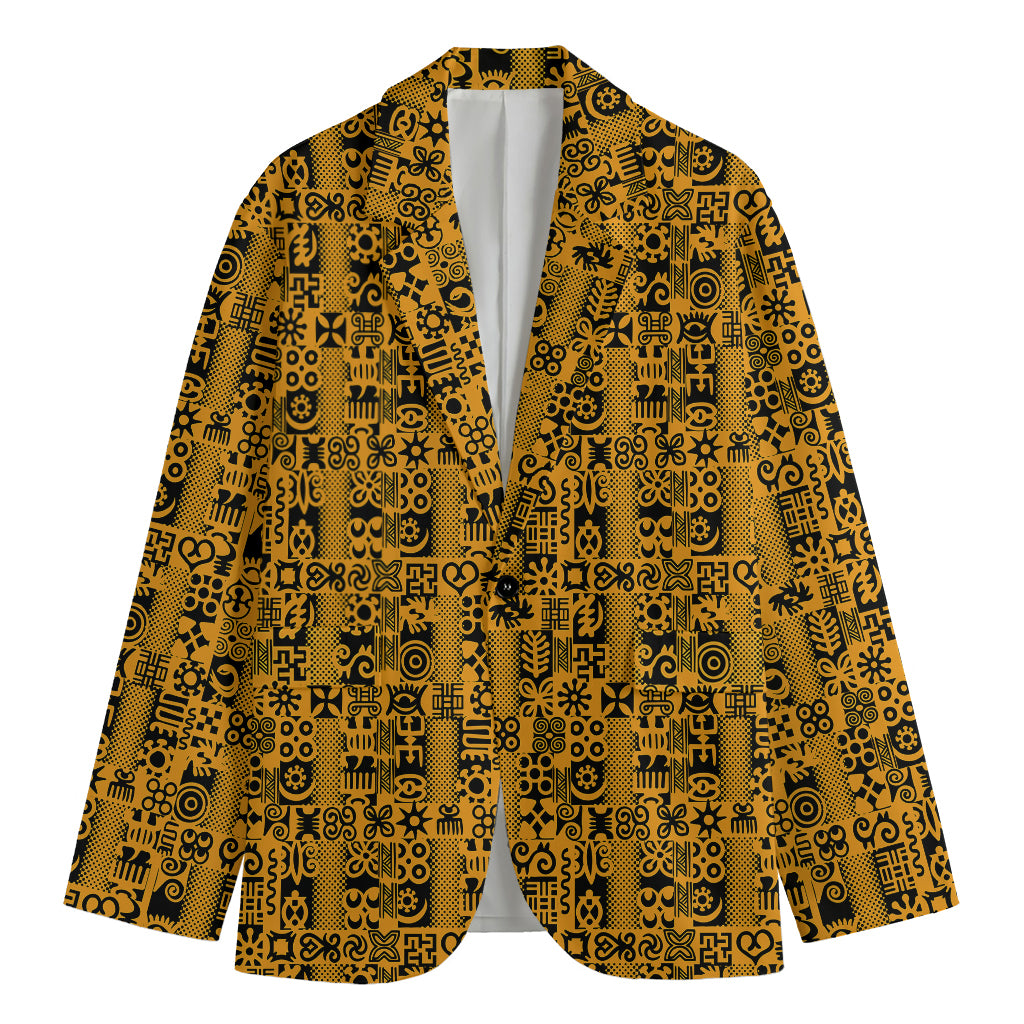 West African Adinkra Tribe Symbols Men's Blazer