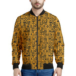 West African Adinkra Tribe Symbols Men's Bomber Jacket