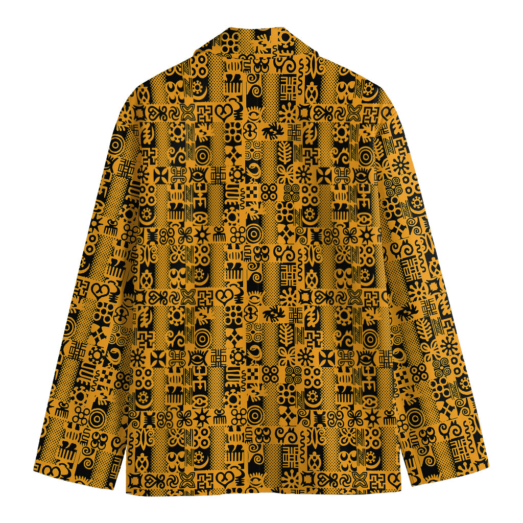 West African Adinkra Tribe Symbols Men's Cotton Blazer