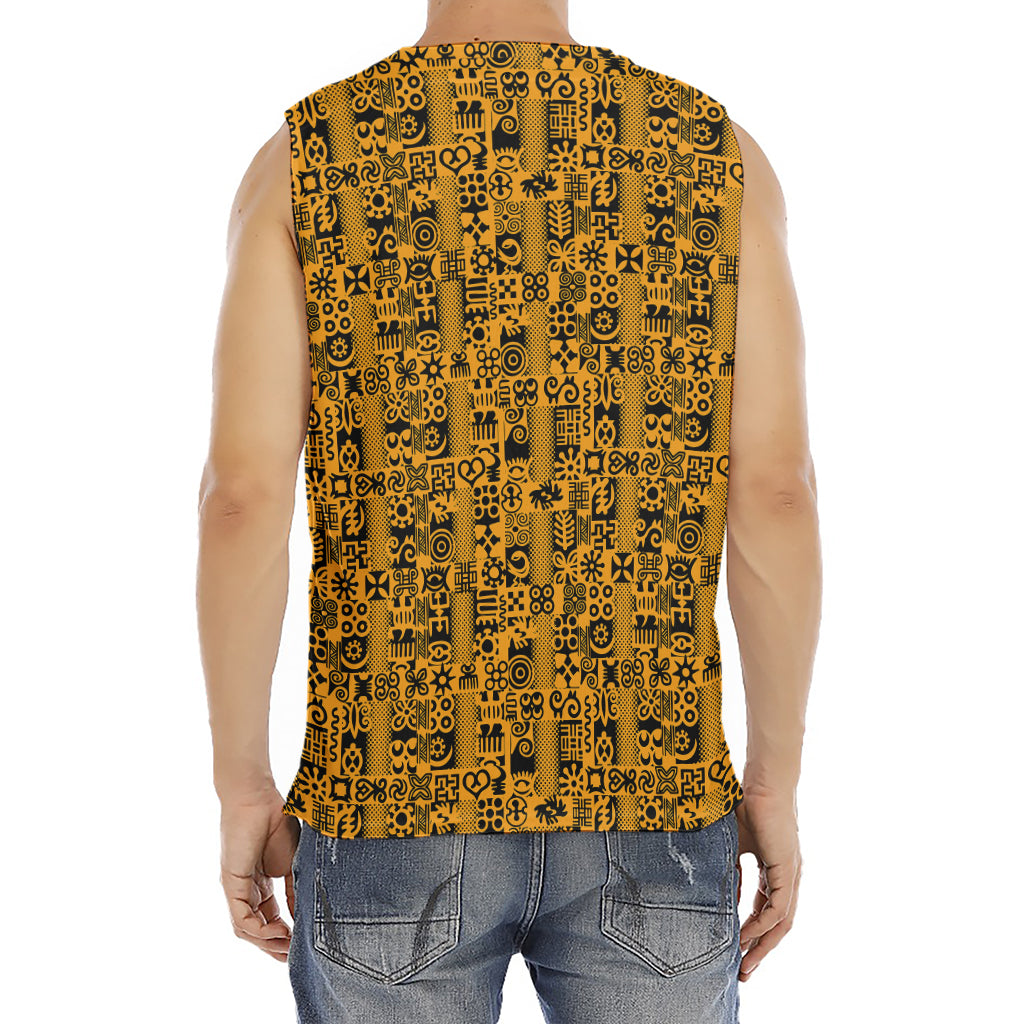 West African Adinkra Tribe Symbols Men's Fitness Tank Top