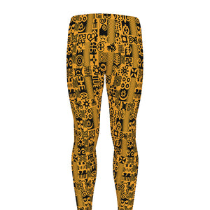 West African Adinkra Tribe Symbols Men's leggings