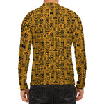 West African Adinkra Tribe Symbols Men's Long Sleeve Rash Guard