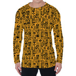 West African Adinkra Tribe Symbols Men's Long Sleeve T-Shirt