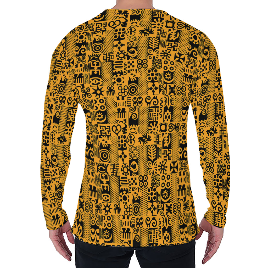 West African Adinkra Tribe Symbols Men's Long Sleeve T-Shirt