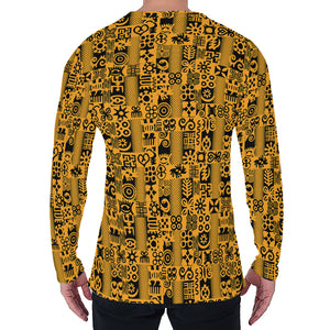 West African Adinkra Tribe Symbols Men's Long Sleeve T-Shirt