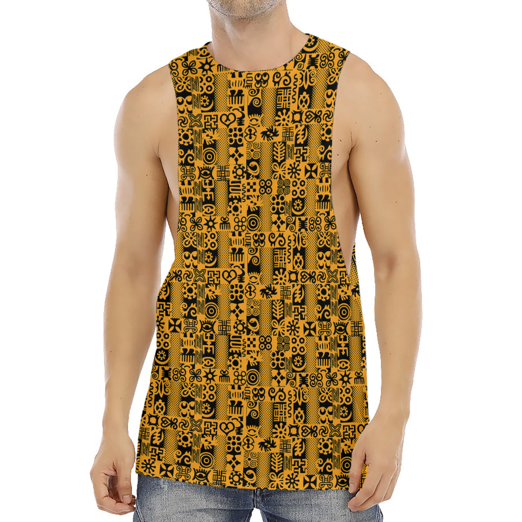 West African Adinkra Tribe Symbols Men's Muscle Tank Top