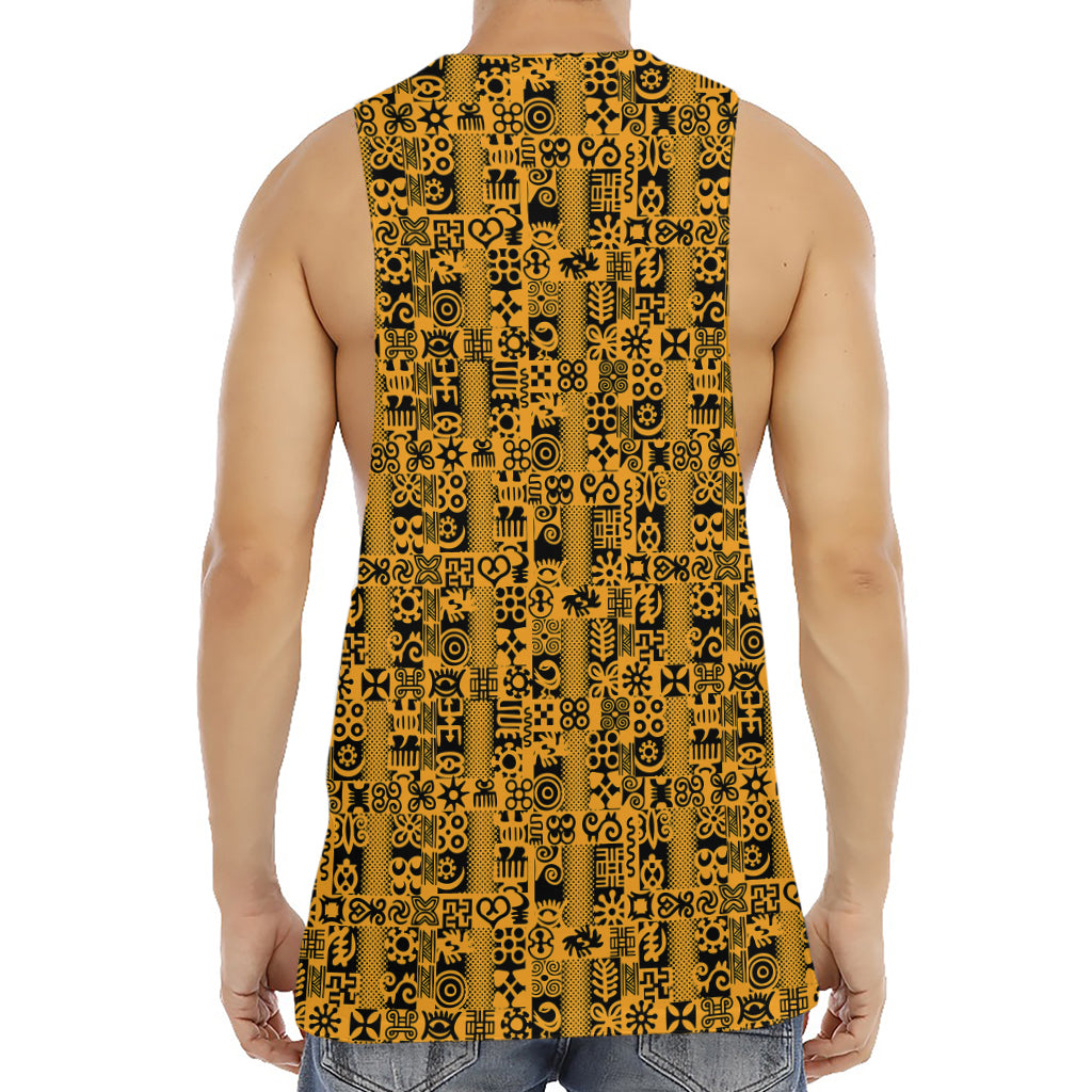 West African Adinkra Tribe Symbols Men's Muscle Tank Top