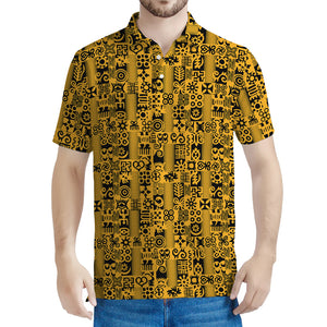 West African Adinkra Tribe Symbols Men's Polo Shirt