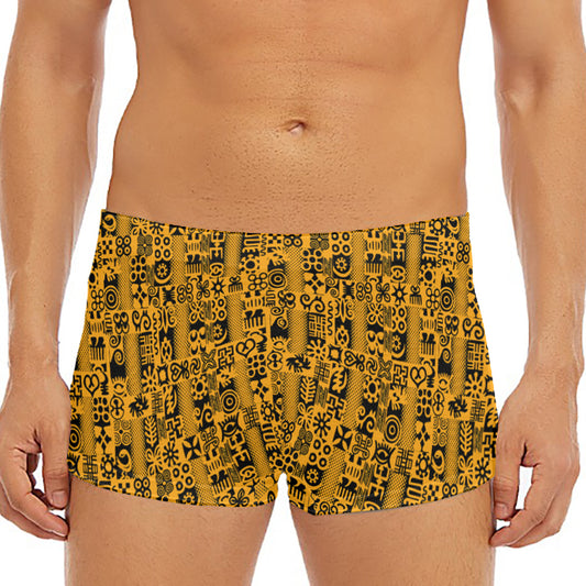 West African Adinkra Tribe Symbols Men's Short Boxer Briefs