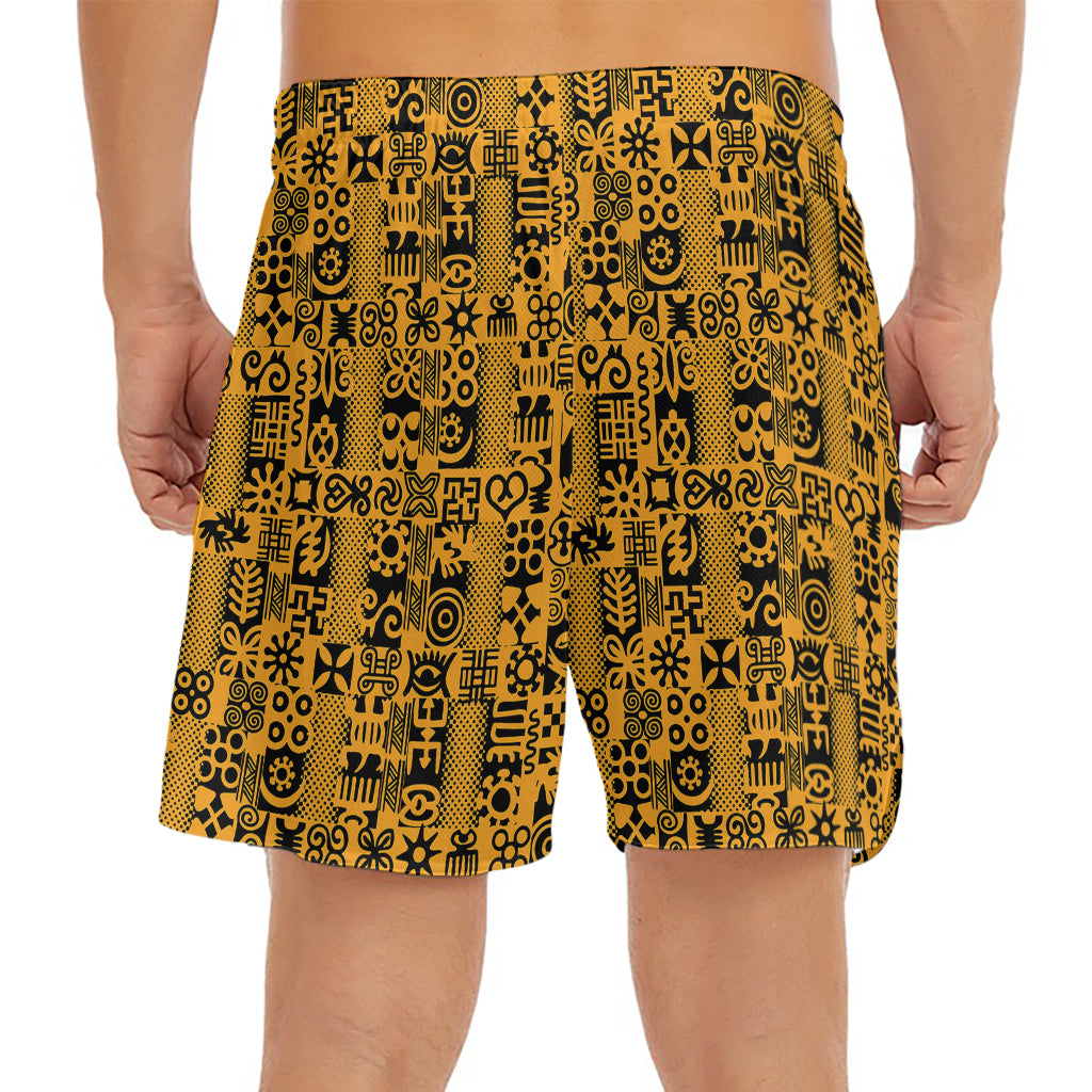 West African Adinkra Tribe Symbols Men's Split Running Shorts