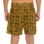 West African Adinkra Tribe Symbols Men's Split Running Shorts