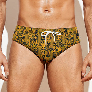 West African Adinkra Tribe Symbols Men's Swim Briefs